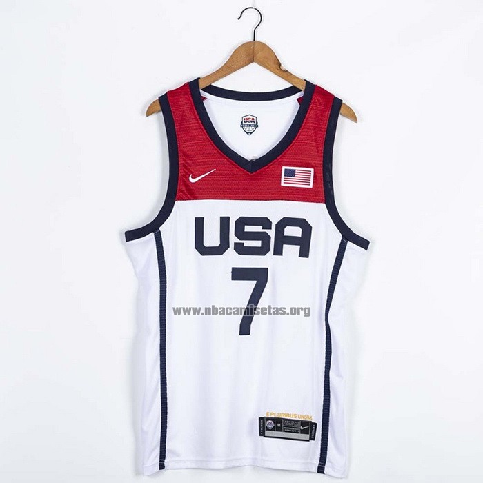 Camiseta USA 2021 Kevin Durant NO 7 Blanco
